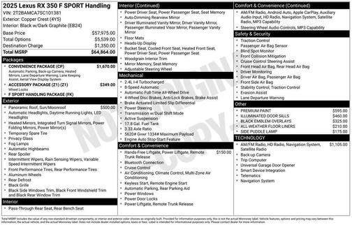 2025 Lexus RX 350 F SPORT Handling