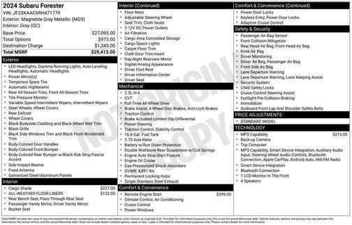 Magnetite Gray Metallic 2024 Subaru Forester Base