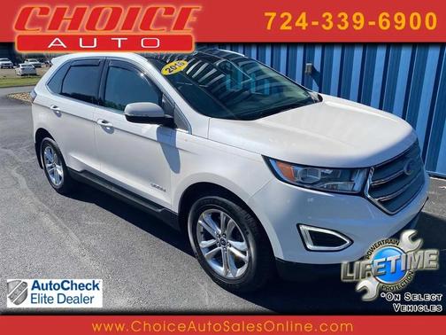 White Platinum Metallic Tri-Coat 2016 Ford Edge SEL