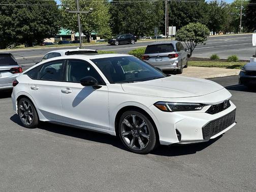 Platinum White Pearl 2026 Honda Civic Hybrid Sport Touring