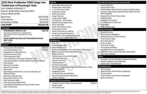 2025 RAM ProMaster 3500 High Roof