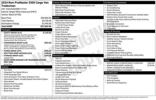 2024 RAM ProMaster 2500 Tradesman