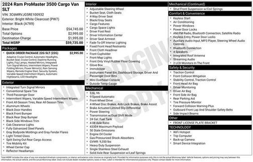 Bright White Clearcoat 2024 RAM ProMaster 3500 High Roof
