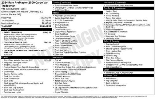 2024 RAM ProMaster 2500 Tradesman