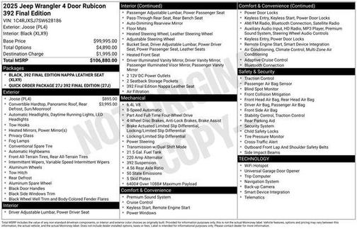 2025 Jeep Wrangler Rubicon 392 Final Edition