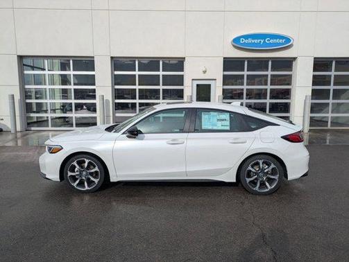 Platinum White Pearl 2026 Honda Civic Hybrid Sport Touring