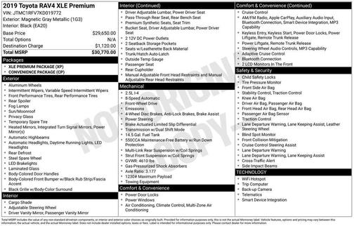 Magnetic Gray Metallic 2019 Toyota RAV4 XLE Premium