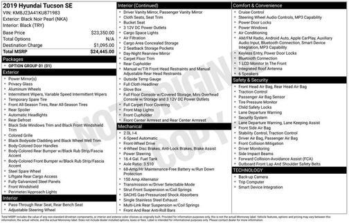Black Noir Pearl 2019 Hyundai TUCSON SE