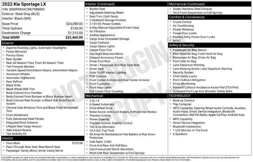 Steel Gray 2022 Kia Sportage LX