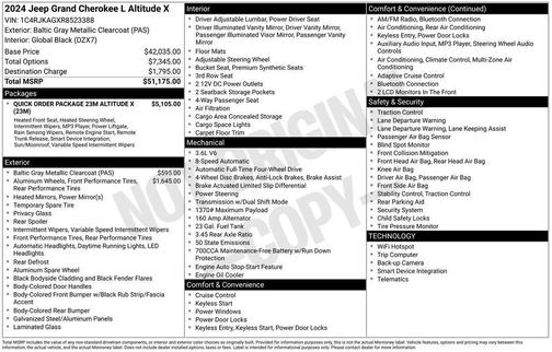 Baltic Gray Metallic Clearcoat 2024 Jeep Grand Cherokee L Altitude