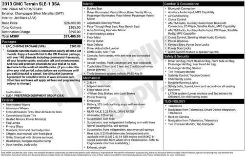 Champagne Silver Metallic 2013 GMC Terrain SLE-1
