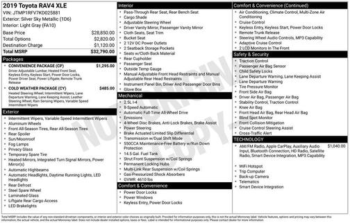 Silver Sky Metallic 2019 Toyota RAV4 XLE