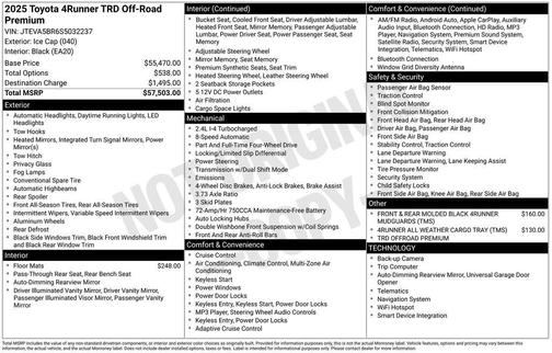 2025 Toyota 4Runner TRD Off Road Premium