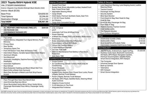 2021 Toyota RAV4 Hybrid SE