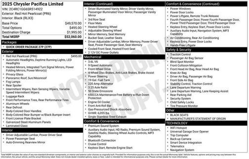 2025 Chrysler Pacifica Limited