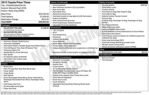 2013 Toyota Prius Three