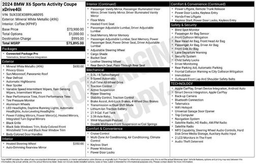 Mineral White Metallic 2024 BMW X6 xDrive40i