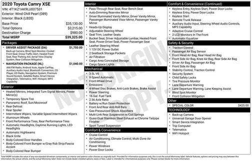 2020 Toyota Camry XSE