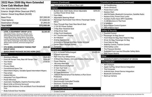 Bright White Clearcoat 2022 RAM 2500 Big Horn Mega Cab 4x4 6'4'' Box