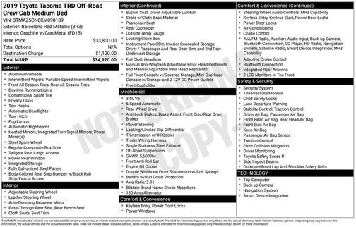 2019 Toyota Tacoma TRD Off Road