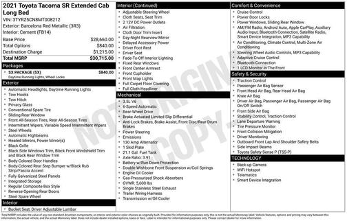 Barcelona Red Metallic 2021 Toyota Tacoma SR