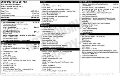 Marine Metallic 2023 GMC Terrain SLT