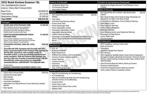 Cherry Red Tintcoat 2022 Buick Enclave FWD Essence