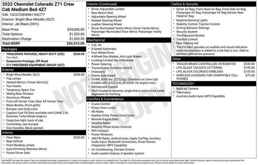 2022 Chevrolet Colorado Z71