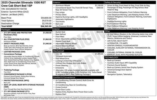 Summit White 2025 Chevrolet Silverado 1500 RST