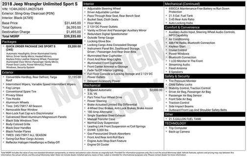 2018 Jeep Wrangler Unlimited Sport