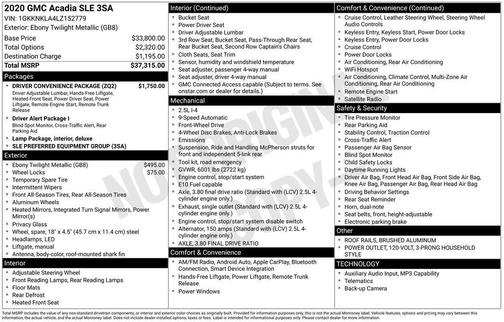 Ebony Twilight Metallic 2020 GMC Acadia SLE