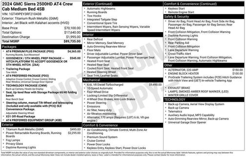 Titanium Rush Metallic 2024 GMC Sierra 2500 AT4