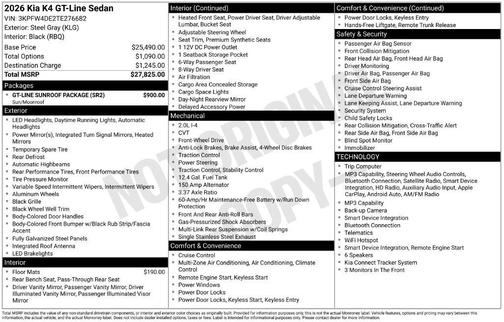 Steel Gray 2026 Kia K4 GT-Line