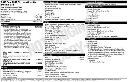 Case IH Red 2018 RAM 2500 Big Horn Crew Cab 4x4 6'4' Box