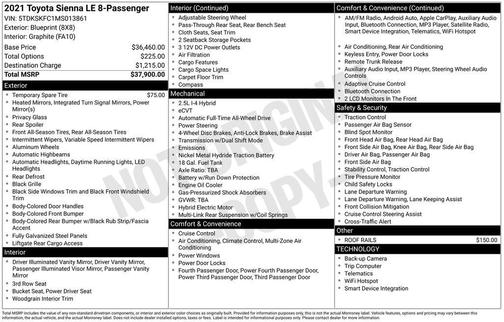 2021 Toyota Sienna LE