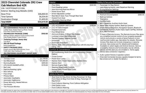 Sterling Gray Metallic 2023 Chevrolet Colorado ZR2