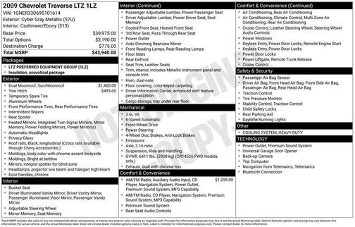Cyber Gray Metallic 2009 Chevrolet Traverse LTZ