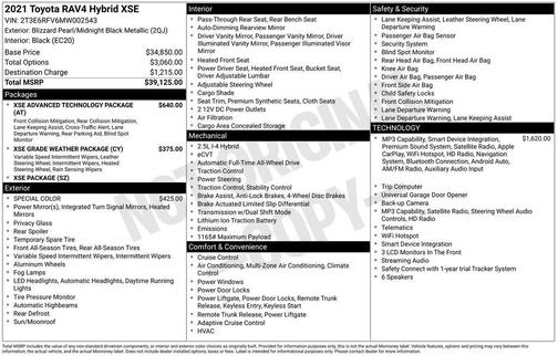 2021 Toyota RAV4 Hybrid SE