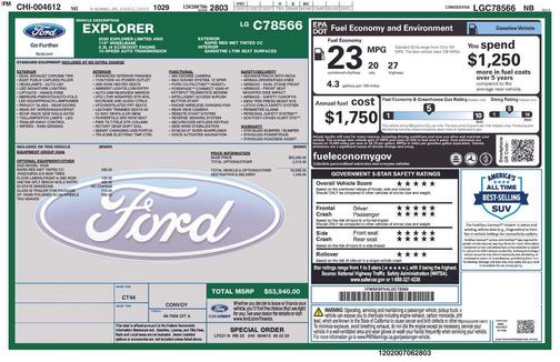 RAPID RED MET TINTED CC 2020 Ford Explorer Limited