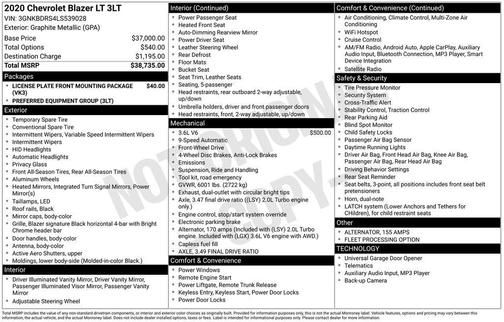 Graphite Metallic 2020 Chevrolet Blazer 3LT