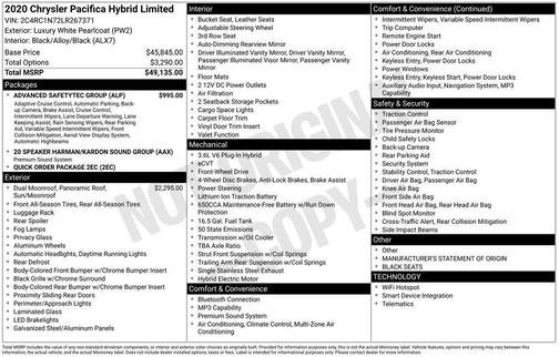 2020 Chrysler Pacifica Hybrid Limited