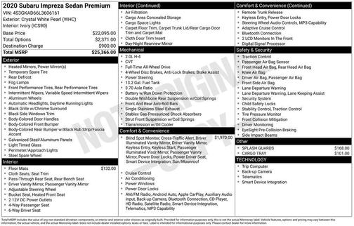 2020 Subaru Impreza Premium Sedan
