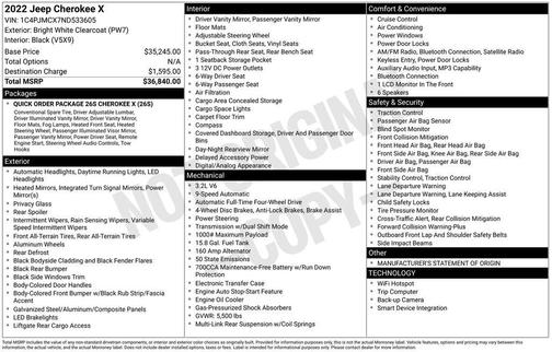 2022 Jeep Cherokee X 4x4