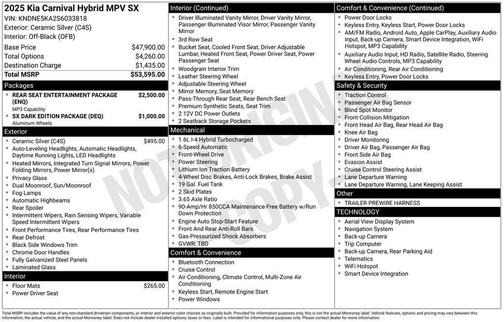 2025 Kia Carnival Hybrid SX