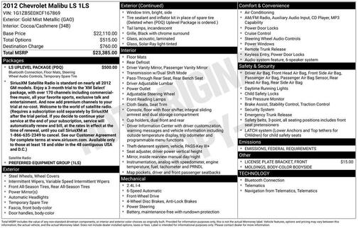 2012 Chevrolet Malibu LS