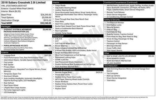 2018 Subaru Crosstrek 2.0i Limited