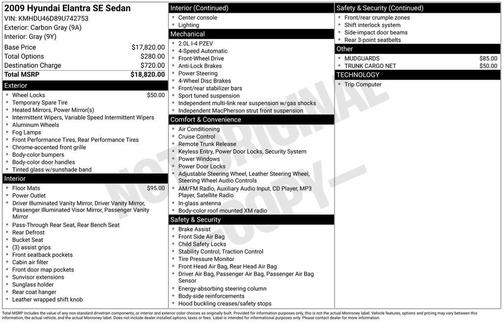 2009 Hyundai ELANTRA SE