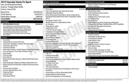 2015 Hyundai Santa Fe Sport 2.4L