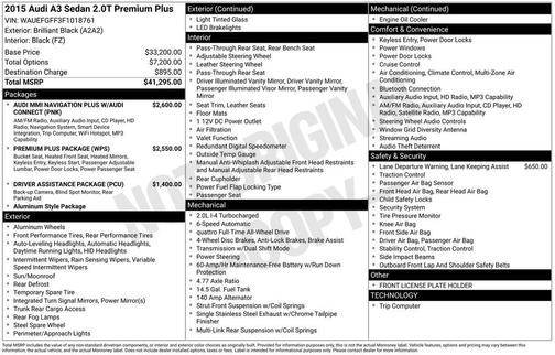 2015 Audi A3 2.0T Premium Plus