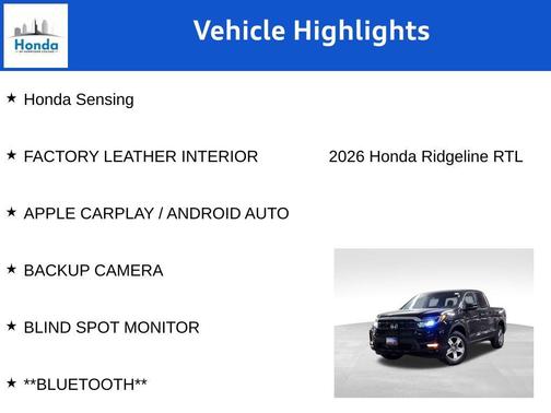 2026 Honda Ridgeline RTL